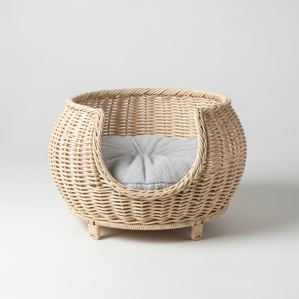 Kazoo natural wicker cat bed
